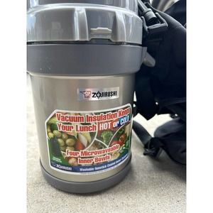 VINTAGE Mr. Bento Stainless Lunch Jar for Hot or Cold with Carrying Bag